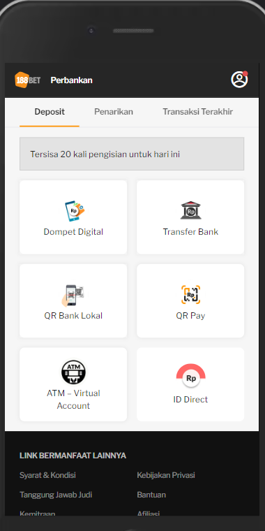 Metode Depot yang Tersedia Di 188BET