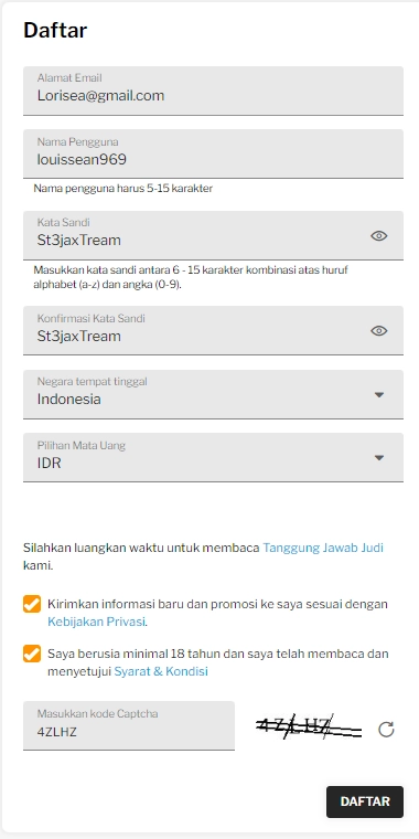 Formulir Pendaftaran 188BET Terbaru